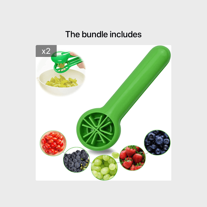 PANCERKA Portable Fruit Cutter - No Blade, Easy Grip Handle, Ergonomic Design for Safe Slicing, Dishwasher Safe, Ideal for Grapes, Cherries, Tomatoes, Strawberries, and Small Fruits, Fruit Slicing Tool | Ergonomic Handle | Du