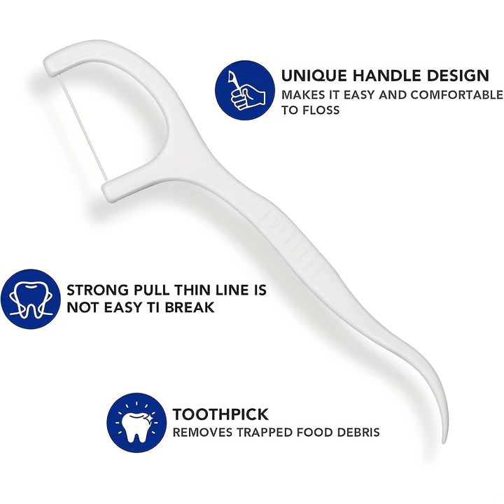 50/200 Count Dental Floss Picks, Sealed Storage Box.Extra Thin Glide, Advanced Clean Floss Picks, Suitable For Oral Care, No Break & No Shred Floss, Portable Disposable Dental Floss Stick, Essential For Daily Travel And Home