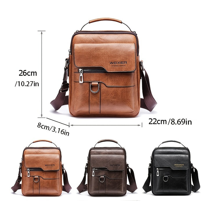 [Genuine Leather Crossbody Business Bag] Men's Genuine Leather Crossbody Bag Shoulder Bags Vintage Handbags Business Bag