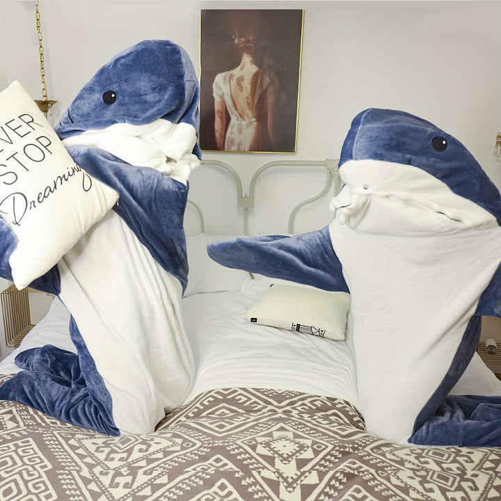 Vintage Style Shark Blanket - Cozy, Machine Washable Polyester Onesie | Unique Christmas Gift for Adults