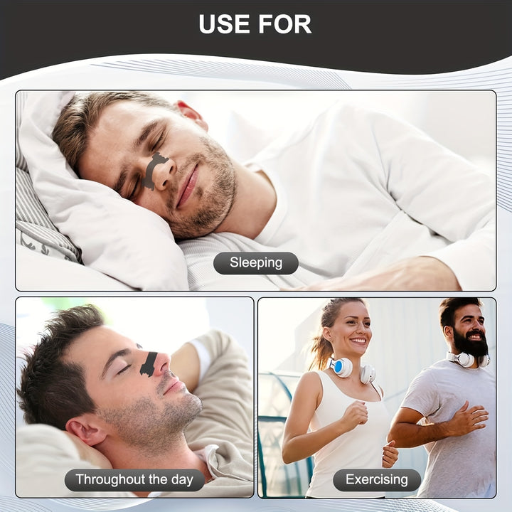 50pcs Black Bamboo Charcoal Fiber Nasal Strips - Breathable, Comfortable & Reusable for a Restful Night's Sleep | Durable & Versatile