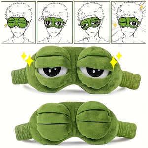 1 Cute Frog Cartoon Sleep Mask - Soft & Comfortable Stretch Eye Mask for Napping, Traveling & Resting - Battery-Free, Electricity-Free, Perfect for Youngsters & Adults