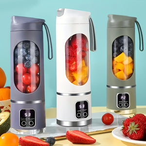 Liquidificador e espremedor portátil recarregável por USB - fácil de limpar, perfeito para bebidas de frutas e vegetais, milkshakes - capacidade de 10,14 onças a 16,91 onças