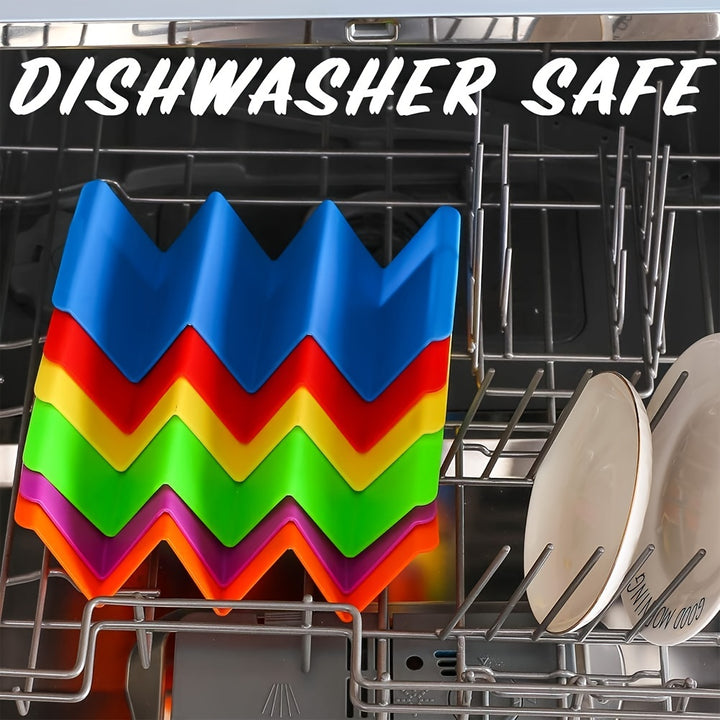 1pc/6pcs Colorful Taco Holder Stands - Premium Large Taco Tray Plates Holds Up To 3 Or 2 Tacos Each, PP Health Material Very Hard And Sturdy, Dishwasher & Microwave Safe