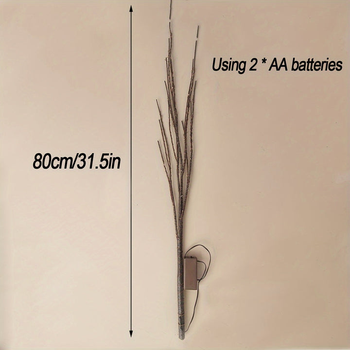 [50-LED Illuminated Birch Branch Light] Elegant 50-LED Illuminated Birch Branch Light - Battery Operated, Realistic Faux Tree for Christmas, Weddings & Home Decor, Available in 31.5" and 26.7" Sizes (Batteries Not Included),