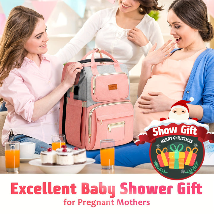 Diaper Bag Backpack, Multifunctional Portable Travel Bags, 900D Waterproof Diaper Bag With Changing Station