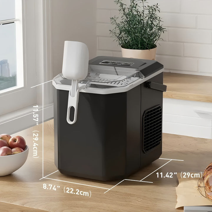 33/35 Pound Golden Nugget Ice Machine And 26 Pound Bullet Ice Machine, Chewing Ice Maker, Portable Ice Machine Desktop, Automatic Cleaning Portable Ice Machine With Basket And Spoon, One Click Operation For Home/kitchen/campi