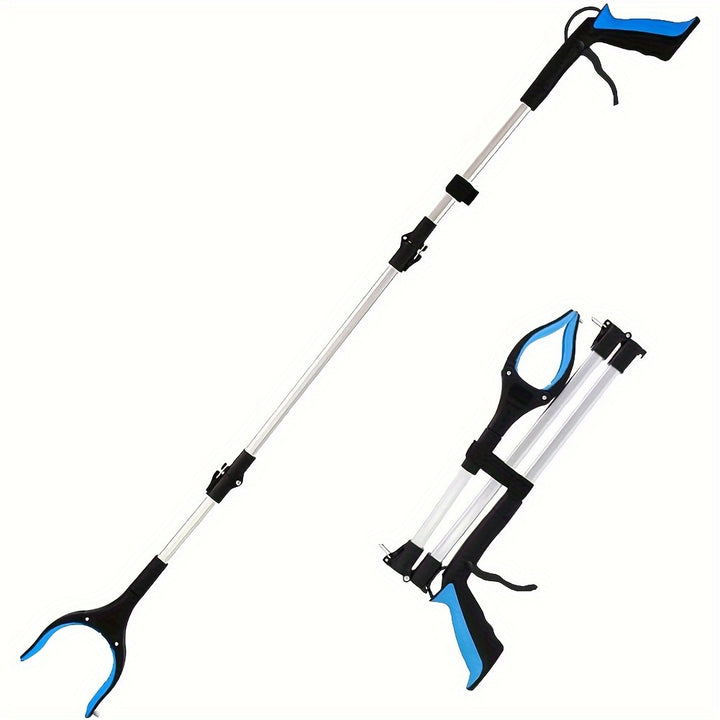 Extra Long 43" Grabber Tool with Magnetic Tip, Foldable Reacher Claw for Trash Pickup, Lightweight Aluminum Arm Extension, Multi-Angle Gripping, Non-Electric Litter Picker for Elderly - Ideal for Bedroom, Toilet, Kitchen, Pat