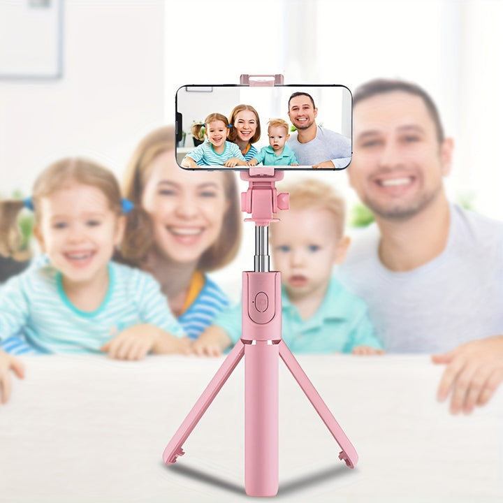 1pc Versatile Selfie Stick Phone Holder With Wireless Remote Control, Allowing 360° Rotation, Perfect For Travel, Compatible With iPhone/Samsung/Android Smartphones.