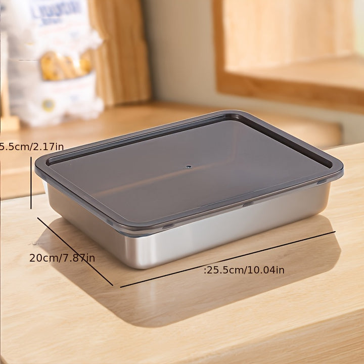 2/3 Sets of Leak-Proof Stainless Steel Food Storage Containers - BPA Free, Reusable and Stackable, Durable Airtight Kitchen Fruit, Meat, Vegetable Storage Containers - Easy to Clean, Modern Design, Perfect for Dining Room, Re