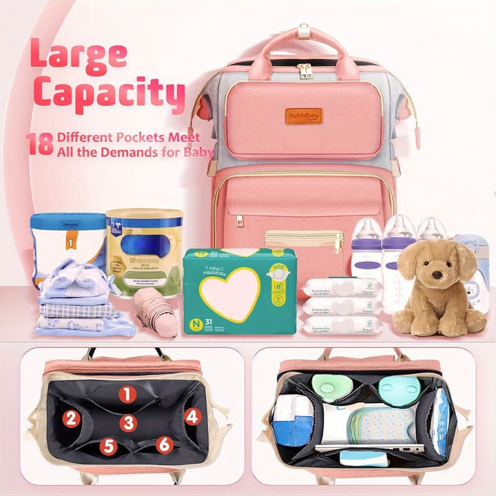Diaper Bag Backpack, Multifunctional Portable Travel Bags, 900D Waterproof Diaper Bag With Changing Station