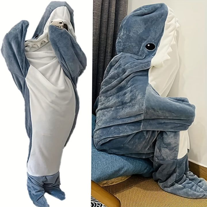 Vintage Style Shark Blanket - Cozy, Machine Washable Polyester Onesie | Unique Christmas Gift for Adults