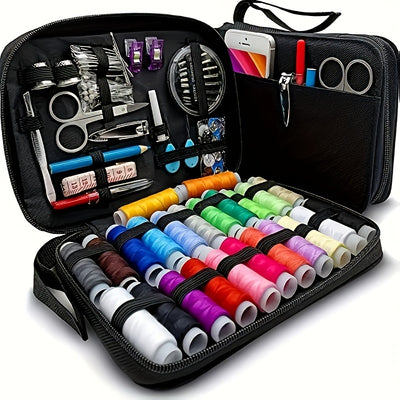 100pcs Sewing Kit 24-Color Threads, Needle, Portable Mini Travel Kit for Emergency Repairs
