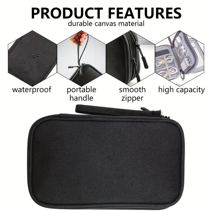 [Must-Have Waterproof Travel Storage] Storage Bag for Electronic Accessories, Data Cables, And Charging Wires; Waterproof Cable Organizer; Travel Essentials Storage Pouch; a Must-Have for Men And Women on Vacation; Easy to Ca