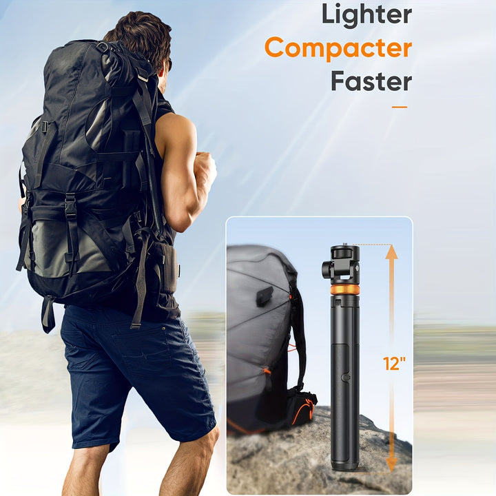 62" Upgraded Solid Phone Tripod Stand with Remote, Compatible with iPhone 15/14/13, Travel Tripod and Selfie Stick for iPhone and Android