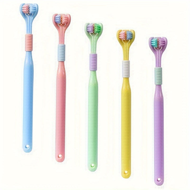 1pc Triple-Sided Soft Bristle Toothbrush for Gentle, Deep Cleaning - Travel-Friendly, Adult Oral Care