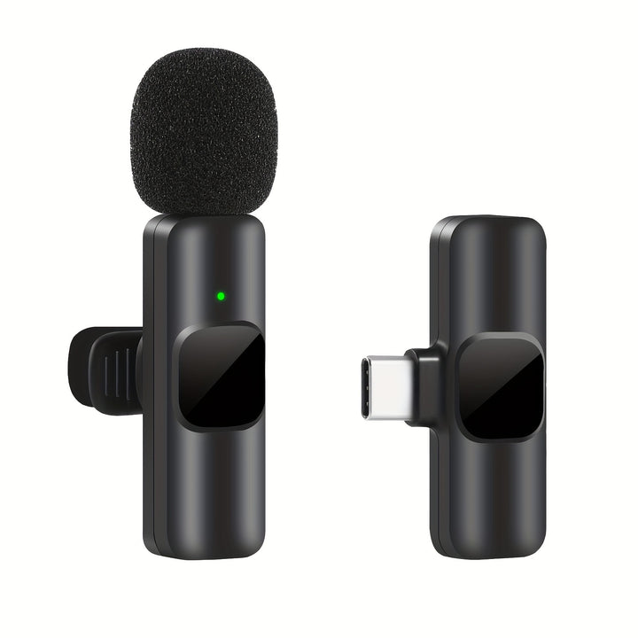 Professional Wireless Microphone, Smartphone, Laptop, Wireless Omnidirectional Condenser Recording Microphone, Interviews, Video Podcasts, Vlogs