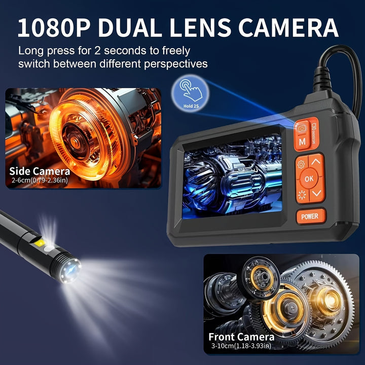 Borescope Camera With Light, Endoscope Camera With Light, 1080P HD Inspection Camera, 50ft Snake Camera, Gadgets For Men (4.3")