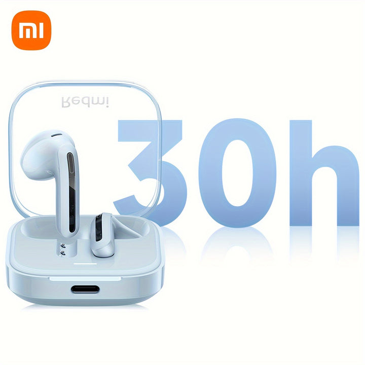 Xiaomi Redmi Buds 6 Active TWS Earbuds, 30 Hours Playtime, 5 Tuning Modes, Noise Cancelling Voice Call, Touch Control, Semi-Open-Back, Condenser Mic, Wireless Charging Case, Type-C, for Adults - No Charger Included