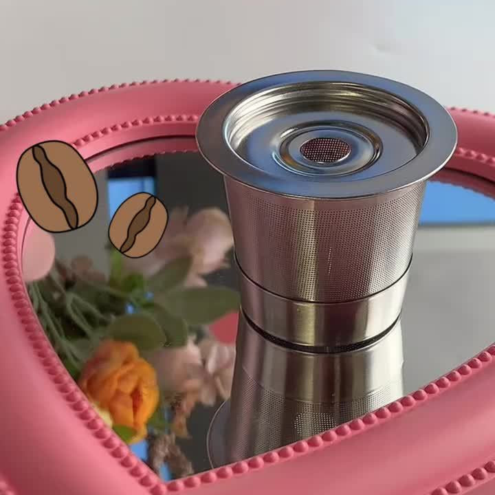 2pcs Premium Stainless Steel Reusable K-Cup Coffee Pods, 1.0 Compatible - High-Quality & Durable with 360° Perforated Brewing Design for Optimal Flavor Extraction, Rust-Resistant with Sealing Rubber Ring, Ideal for Home & Of