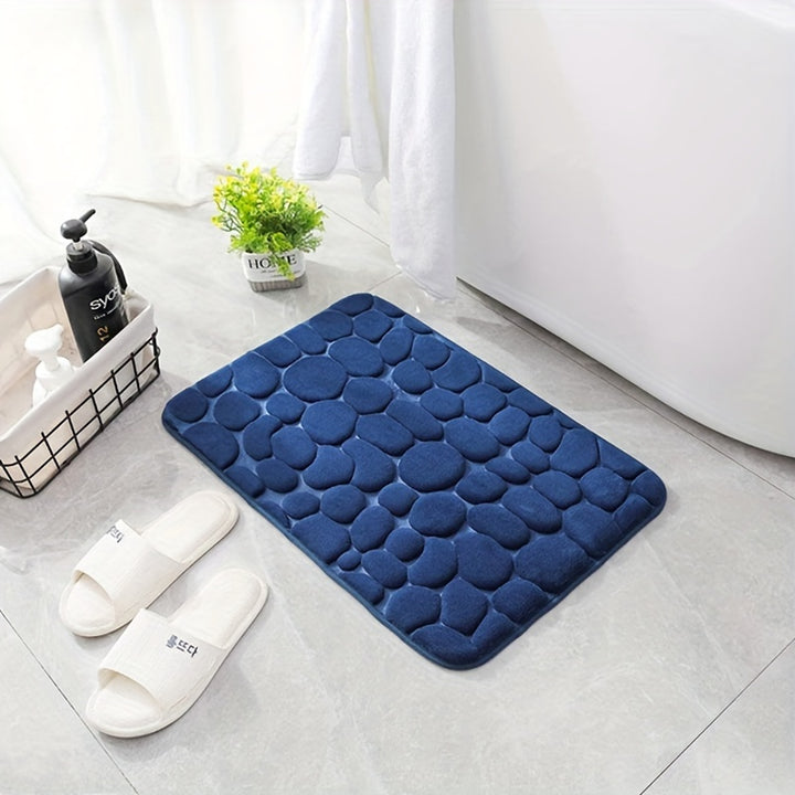 Coral Fleece Bath Rug, Non-Slip PVC Backing, Machine Washable, Low Pile, Flat Woven, Oblong Shape, 450gsm - Soft Comfort Bathroom Mat with Excellent Absorbency