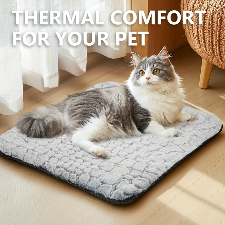Extra Warm Thermal Cat Dog Bed Mat, Ultra Soft Cat Pet Mat Pad for Indoor Outdoor with Removable Cover Non-Slip Bottom Washable