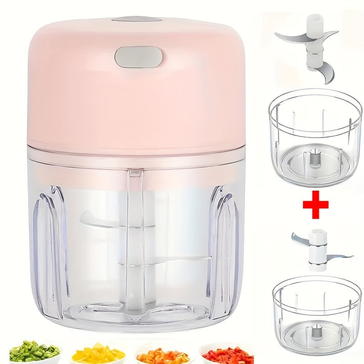 100/250mL USB Rechargeable Electric Garlic Chopper - Strong &Durable Grinder For Chilli, Ginger & Vegetables!