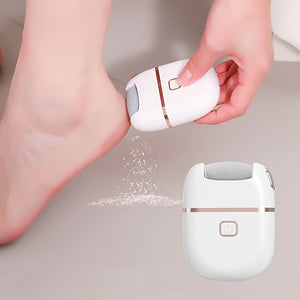 Rechargeable Electric Foot Grinder, Three Replaceable Grinding Heads, thickness Grinding Head for Thick Polishing, USB Rechargeable, Portable And Easy to Use, cracked and dry Light Beige care