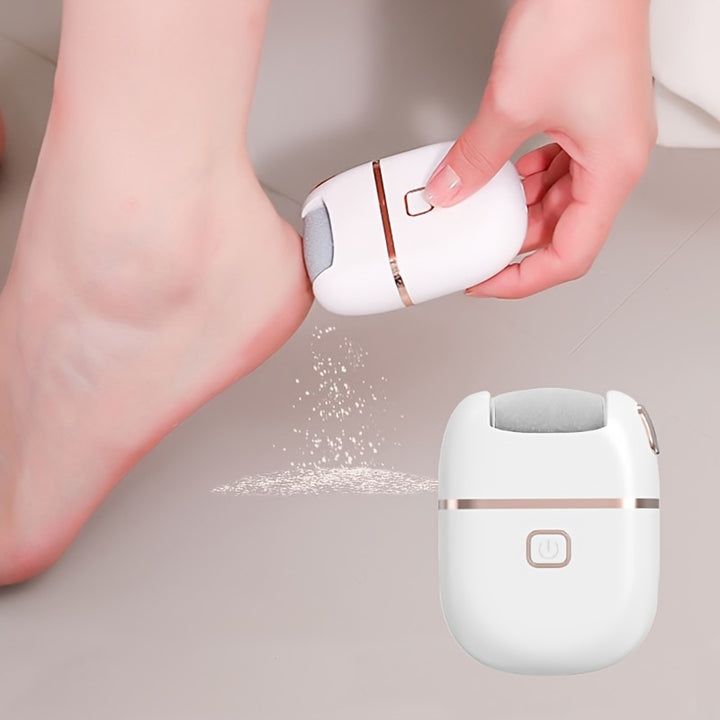 Rechargeable Electric Foot Grinder, Three Replaceable Grinding Heads, thickness Grinding Head for Thick Polishing, USB Rechargeable, Portable And Easy to Use, cracked and dry Light Beige care
