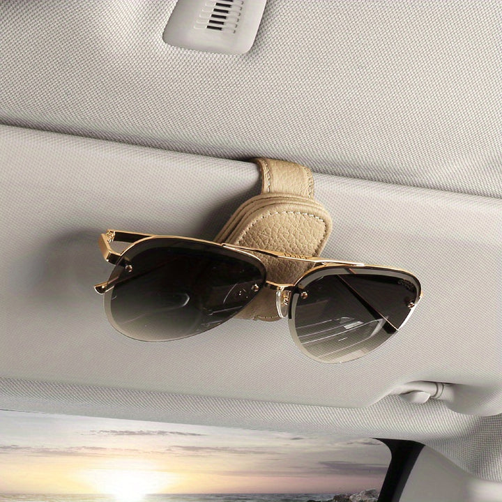 Car Fashion Glasses Holders, Magnetic PU Leather Fashion Glasses Clip for Car Visor, Glasses Hanger Clip, Car Interior Visor Accessories