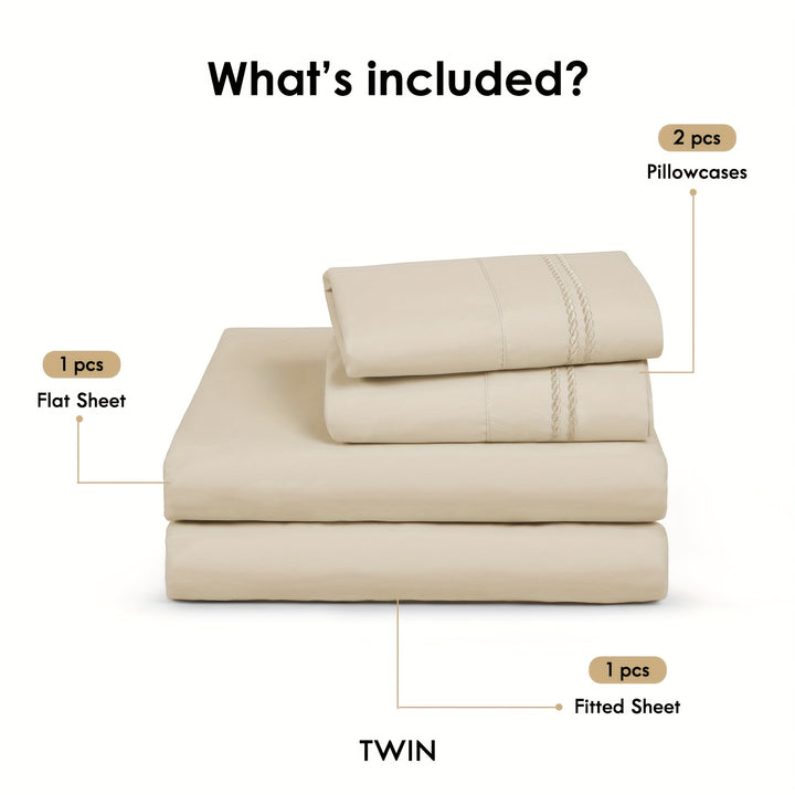 Ensemble de draps 6 pièces à poches profondes - Ensemble de draps de luxe ultra doux et lavable en machine - Draps brodés résistants au rétrécissement et à la décoloration