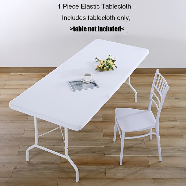 [4ft/6ft Foldable Tablecloth] 1pc Washable Rectangular Tablecloth for Outdoor Parties and Camping - Foldable, Elastic, and Fitted - 4ft/6ft Size - Durable Polyester Fabric for Home Decor