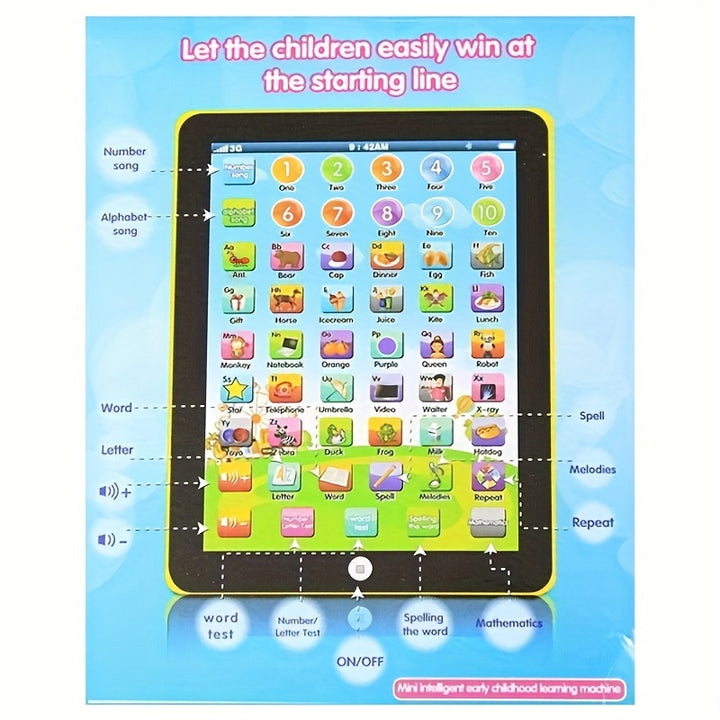 Youngsters' Educational Tablet Toy - Fun Learning Pad Toy for Boys & Girls, Battery-Powered, Multicolor