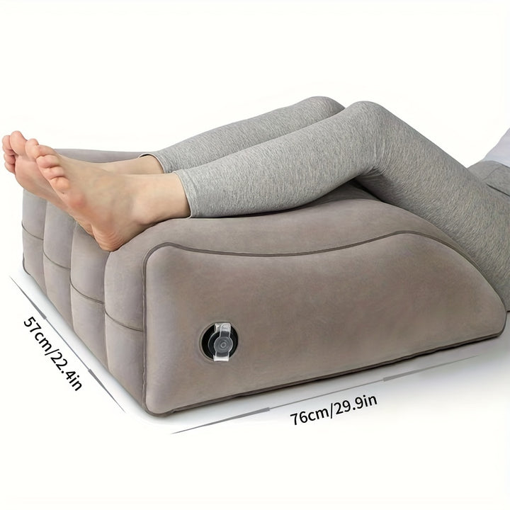 1pc Inflatable Comfort Leg Elevation Pillow - Ergonomic Wedge Design For Enhanced Blood Circulation, Leg Injury Recovery, And Relaxation - Portable With Storage Bag, Versatile, And Compact For Travel, Perfect Christmas, Hallo