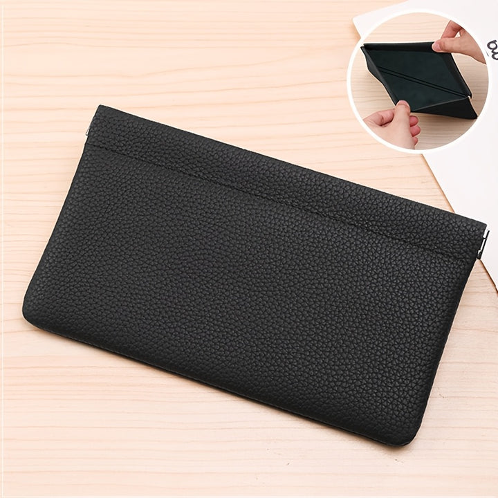 GERUOLA Genuine Leather Long Wallet - Simple Style, Self-Closing, Passport & ID Holder, Multi-Purpose Storage for Travel & Daily Use