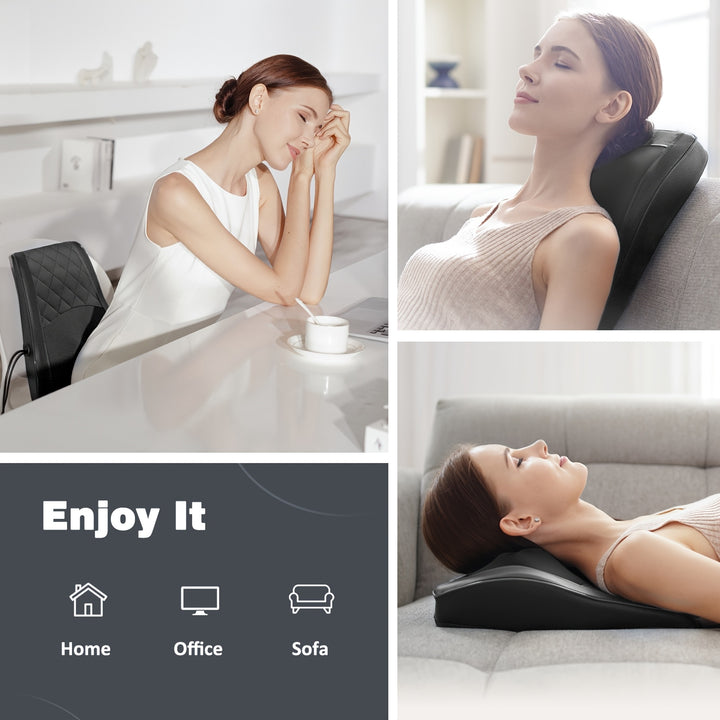 [Rechargeable Heated Back Massager] 1pc Rechargeable Heated Back Massager - 4 Adjustable Nodes, 3 Intensity Levels, USB-Powered - Ideal for Neck, Shoulder, Leg Massage at Home or Office - Perfect Gift