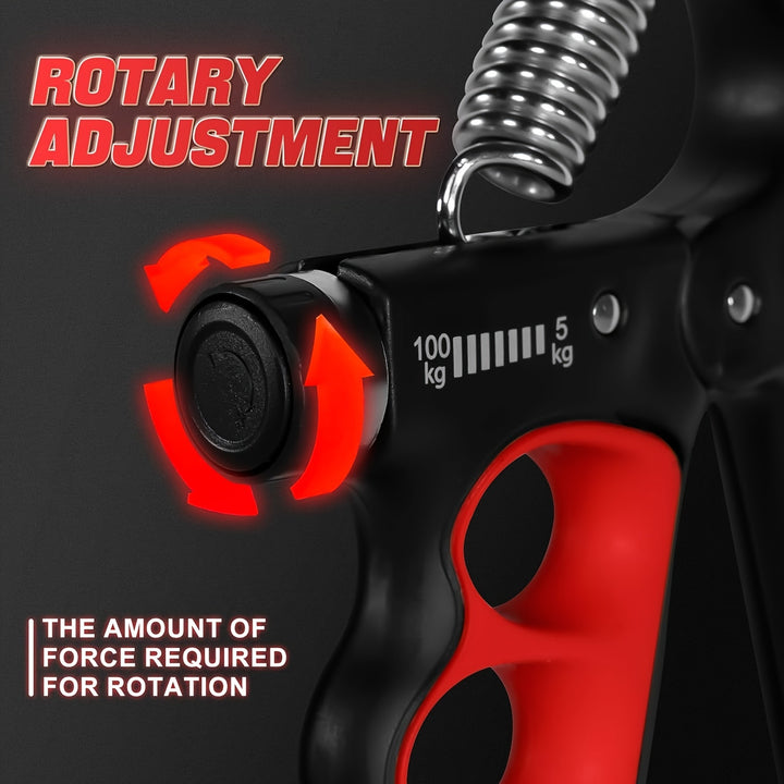 1pc Adjustable Forearm Grip Strength Trainer - Grip Strengtheners with Digital Counter for Five Fingers, 11-220 Ibs Resistance, Ergonomic Design for Hand Strengthening and Rehabilitation