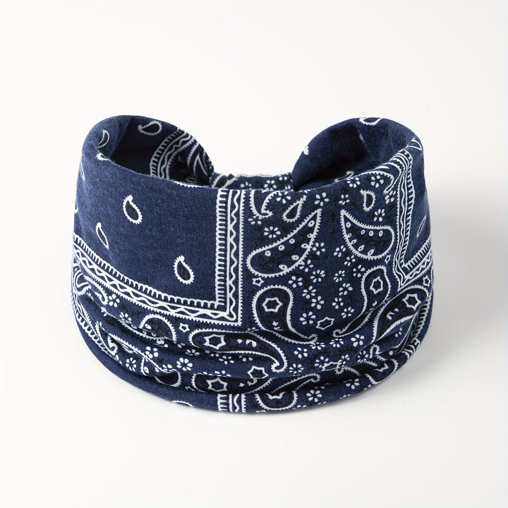 Boho Headbands For Women Fashion Stretch Wide Hair Bands Knot Turban Head Bands Yoga Running Sweatband Elastic Headband Stylish Wrap Headbands Hair Accessories For Teen