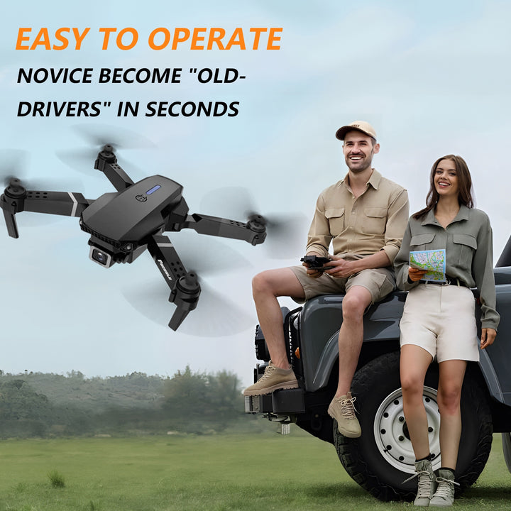 [Halloween] E88 Dual Camera Drone - Suitable for Beginners, Four-Axis Aircraft, Indoor and Outdoor Drones, Youngsters's Toy Drones, Perfect Gifts for Christmas, Halloween and Thanksgiving, Affordable Portable Aerial Photograp