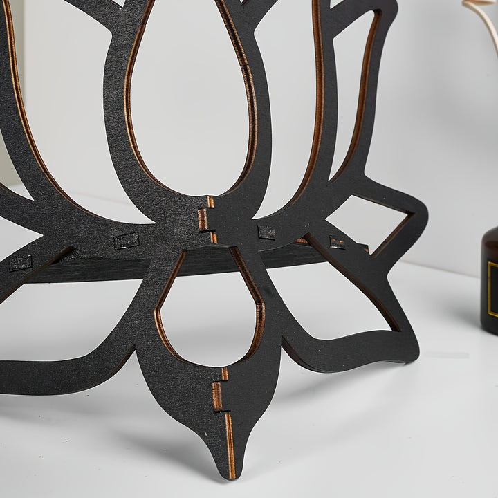 1pc Elegant Floating Wooden Lotus Shape Display Shelf - Adds Aesthetic Touch to Any Room with Ample Storage for Plants, Flowers, Toys, Scented Candles, and More - Perfect for Hallway, Bedroom, Home, Christmas Decor, Wall Deco