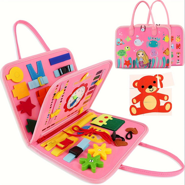 25-IN-1 Busy Board: Educational Toy for 1-4 Year Old Toddlers - Develop Fine Motor Skills & Sensory Development - Perfect Travel Toy for Planes & Cars - Great Christmas And Halloween Gift for Kids! for Winter