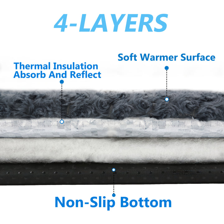 Heavy-Duty Thermal Insulated Cat Pad & Dog Bed - Extreme Cold Weather Pet Bed with Non-Slip Bottom, Removable Washable Cover - Indoor/Outdoor Use for Cats, Dogs, Feral Pets - Easy-Clean Surface & Long-Lasting Warmth - Ideal f
