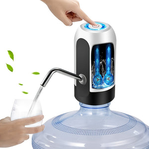 1pc Sanhao Electric Water Jug Pump, USB Rechargeable Automatic Drinking Water Dispenser for 3-5 Gallon Bottles, Portable Insert Mount with Built-in Lithium Battery for Camping, Camping Hydration Solution | Sleek Design | Tran