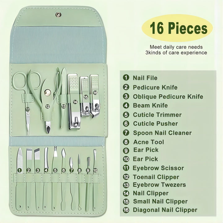 [Complete Nail Care Travel Kit] Nail Clippers Manicure Tool Set, With Portable Travel Case, Cuticle Nippers And Cutter Kit, Professional Nail Clippers Pedicure Kit, Grooming Kit For Travel