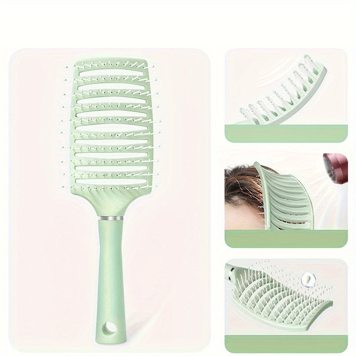 1pc ProDetangle Hair Brush - Effortless Detangling for Long, Thick, Curly, Tangled, Wet, and Dry Hair with Vented Design for Reduced Breakage and Frizz