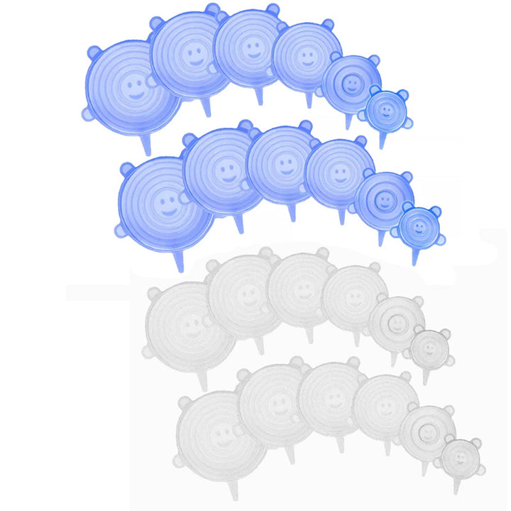 6/12pcs Reusable Silicone Stretch Lids - Multifunctional, Fresh-Keeping Covers for Food Bowls, Fruits & Veggies