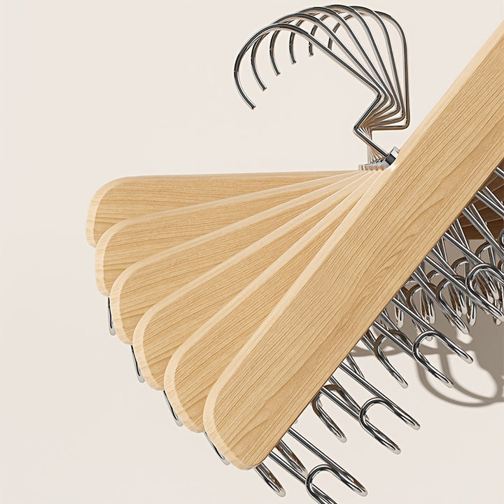 Heavy-Duty Space-Saving Hanger Hooks - Underwear, Hats, Bags Organizer - Sturdy Recycled Wood Hooks for Closet, Dorm, Retail Stores - Closet Organizer with Hanging Rack, Retail Display Accessories, Wave Pattern Design, Metal