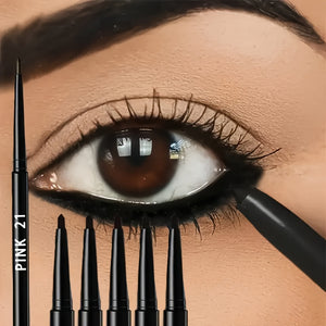 Langanhaltender, wischfester 5er-Pack schwarzer wasserfester und schweißfester Eyeliner-Stift - Einfache Gleitformel für perfekte Flügel - Kräftiges Augen-Make-up