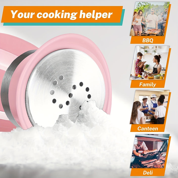 Glass Salt and Pepper Shaker Set, 4 Oz, Glass Bottom, Reusable, Pink, with Glass Material, for Kitchen, Table, RV, Camping, BBQ