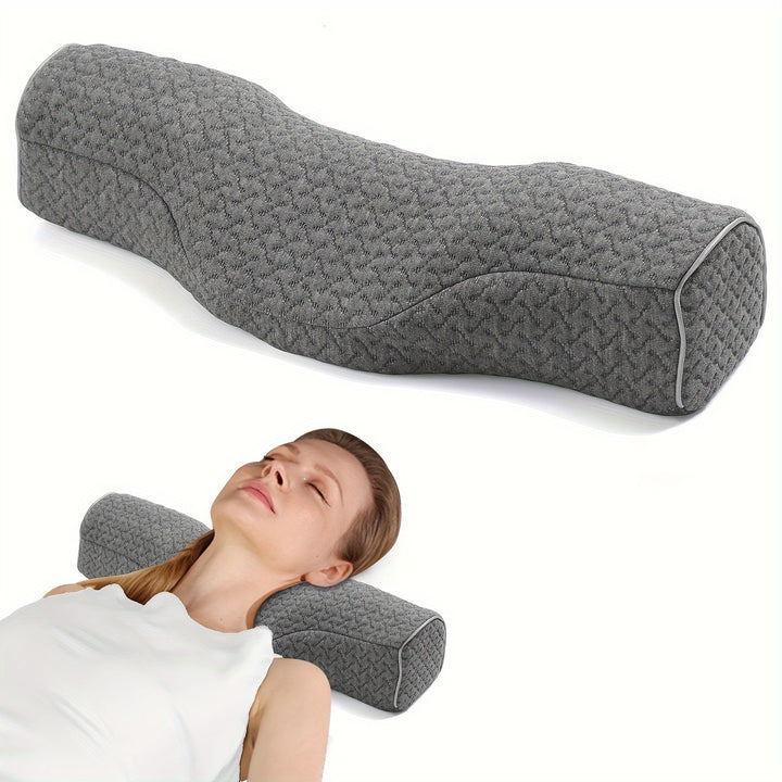 Memory Foam Cervical Neck Pillow - 1pc Neck Bolster Pillow for Stiff Neck, Neck Support for Side Back Sleepers Bed Pillow